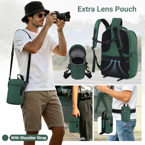 MOSISO Camera Backpack,Photography Camera Bag with Lens Pouch,Emerald Green - color: Emerald Green