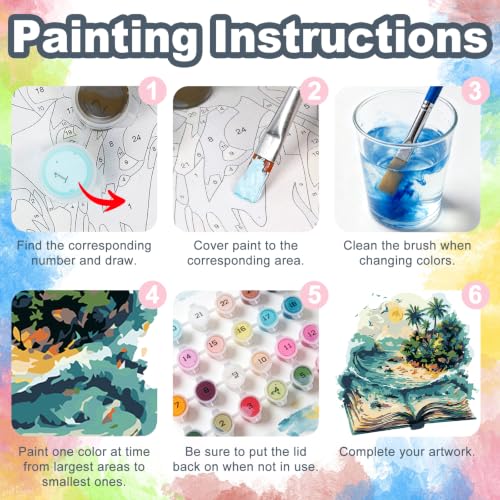 Kalonyth Book Framed Paint by Numbers Kit for Adults Beginner 10x10 inch - color: Frame-OP-US16