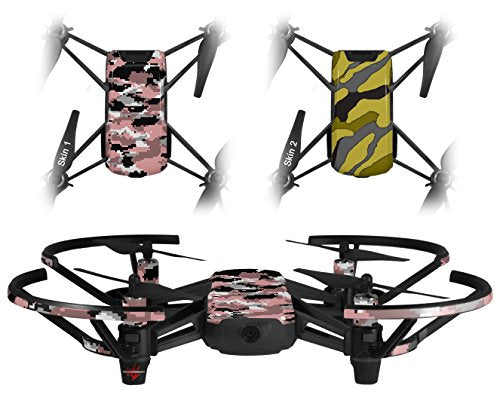 Skin Decal Wrap 2 Pack Compatible with DJI Ryze Tello WraptorCamo Digital Camo Pink Drone NOT Included