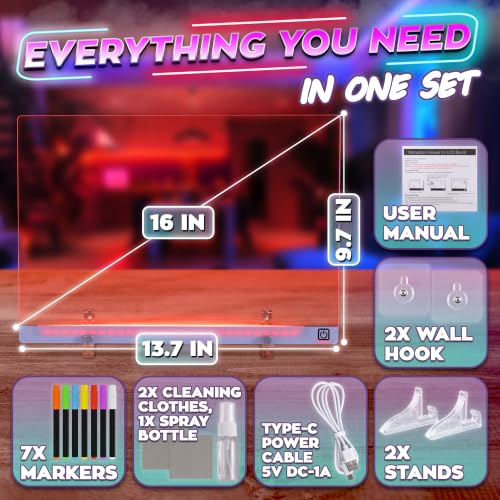 16 in LED Drawing Board; Corded and Non-Rechargeable (Blue) - color: Blue