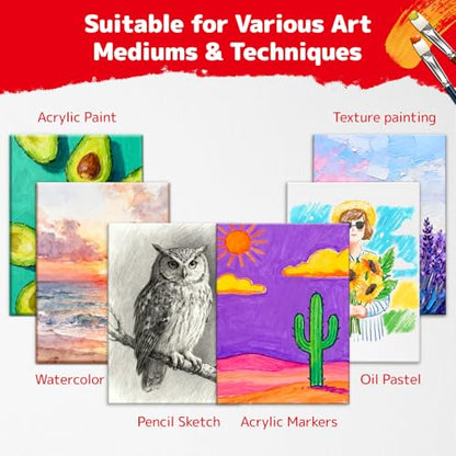 Simetufy 32 Pack 12x16 inch Large Flat Canvas Boards for Painting - size: 12"x16" - 32 pack