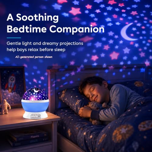 Kid Star Projector Night Light for Kids | Stars for Ceiling | Boys Gift 3-6 - color: Blue