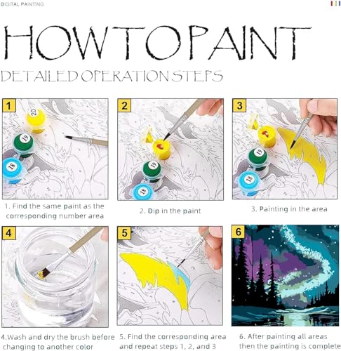 KYOQFVN 2 Pack Paint by Numbers Kit for Adults - Acrylic Easy Framed Canvas Arts and Crafts 8x12inch - color: BKH96+BKH97-US
