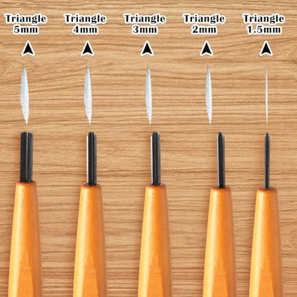 WILLBOND 5 Pcs Linoleum Carving Tool Set Wood Handle Linocut,Classic - style: Classic