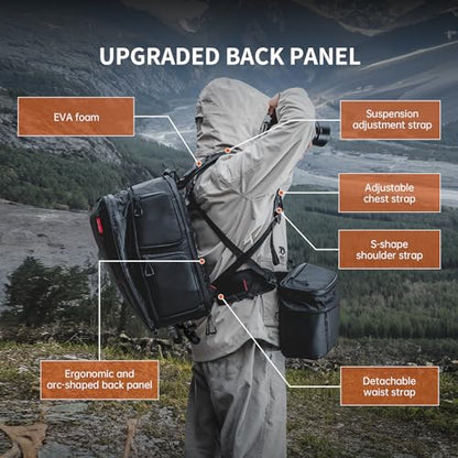 PGYTECH OneMo 2 25L-33L Camera Backpack with Shoulder Bag for Photographer - size: 25L+8L