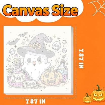 Gemozaic 2 Pack Halloween Paint by Numbers Kit for Kids with Frame, 8x8 in - color: BKH2631+BKH2632