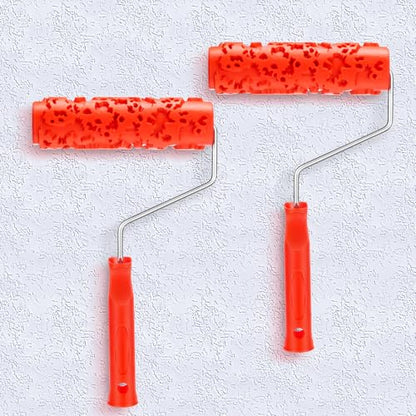 Reallnaive 2 Pcs 7'' Texture Roller Pattern Paint Roller for Wall Decoration Classic Rubber Roller Texture Roller Tool to Add Design to Thick Slurry Elastomeric Coatings, Not Paint Rollers(Eg323t)
