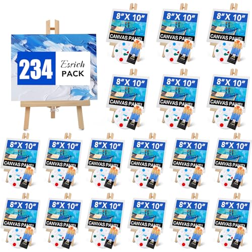 ESRICH 234PCS Acrylic Paint Set with 11.8 in Wooden Easels - style: 234PCS
