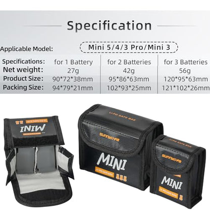 Battery Safe Bag for DJI Mini 5 Pro, Drone Accessories, Fire-proof Explosion-proof Battery Safe Pouch for Charging and Storage (Large(for 3pcs batteries)) - size: Large(for 3pcs batteries)