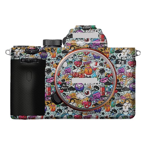 Camera Cover Skin Sticker for Sony A7III A7M3 A7R III Camera Protector Film Skin Anti-Scratch Protective Decoration A7 III A7R3(Graffiti White) - color: Graffiti White