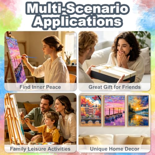 Kalonyth Boat Framed Paint by Numbers Kit for Adults Beginner 8x12 inch - color: Frame-OP-US02