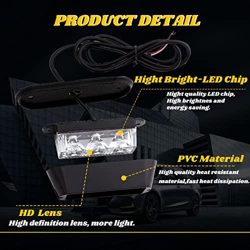 YM E-Bright 2-Pack Amber/Yellow 3 LED Car Flashlight DRL Truck Emergency Strobe Flash Warning Light DC 12-24V - color: Yellow, size: 3LED