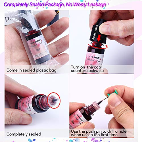LET'S RESIN Concentrated Alcohol Ink Set, 26 Vibrant Colors (Each 0.35oz)