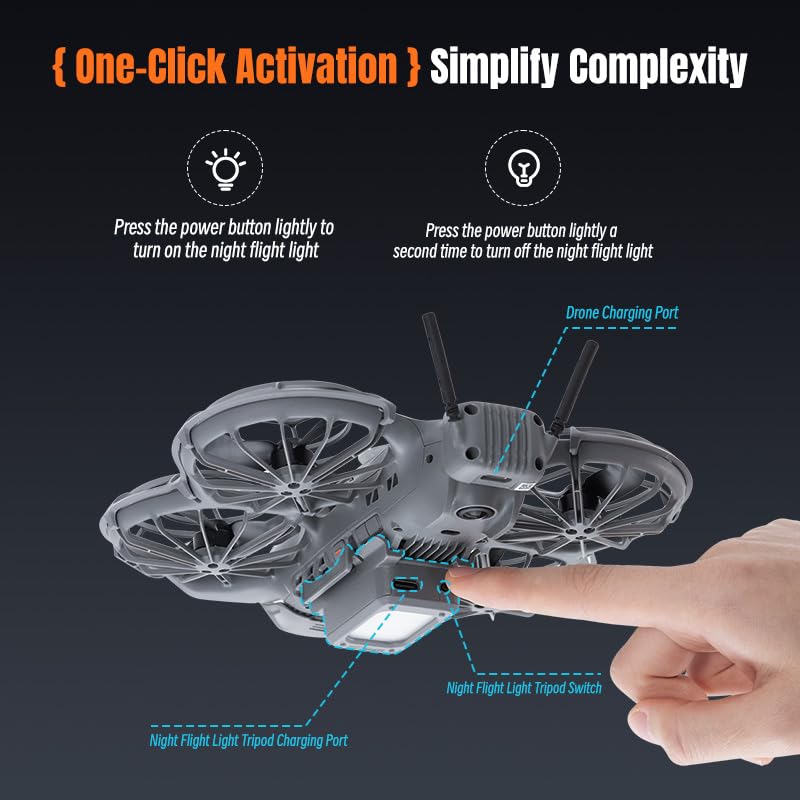 BTG Landing Gear with LED Lights for DJI NEO 2 Accesories Night Flight Light