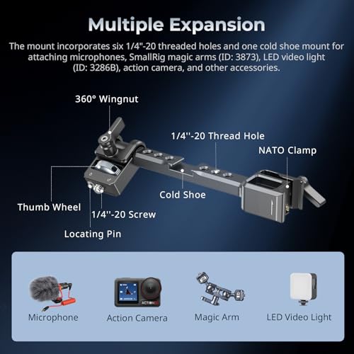 SmallRig Camera Monitor Mount w/Quick Release NATO Clamp, Cold Shoe Mount - style: Classic