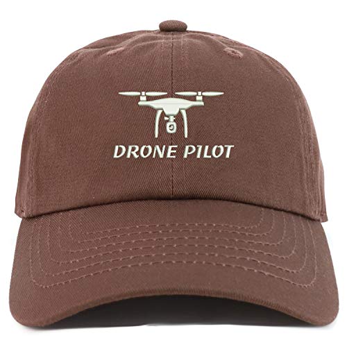 Trendy Apparel Shop Youth Drone Pilot Adjustable Soft Crown Baseball Cap - color: Brown