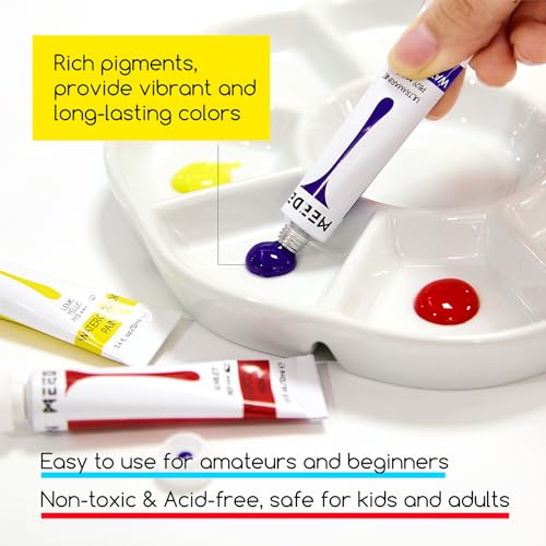 MEEDEN Watercolor Paint Tubes Set: 12 x 12ml (0.4 oz) Colors Painting Set - color: 12 Colors