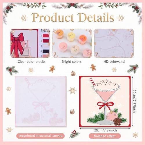 YooNotee 6 Pack Christmas Paint by Numbers Kit - style: Pastel