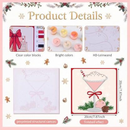 YooNotee 6 Pack Christmas Paint by Numbers Kit - style: Pastel