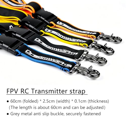 MEIVIFPV RC Transmitter Lanyard Adjustable Neck Strap for TX16S FrSky Jumper Remote Controller (Black) - color: Black