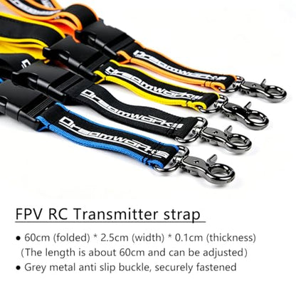 MEIVIFPV RC Transmitter Lanyard Adjustable Neck Strap for TX16S FrSky Jumper Remote Controller (Black) - color: Black