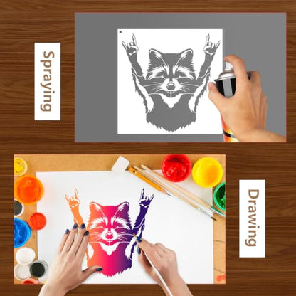 Large Animals Stencil for Walls Reusable Painting Templates for Crafts Wood - style: Animals