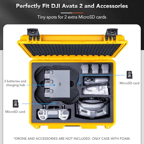 Lykus Titan AT200 Hard Case for DJI Avata 2,Goggles 3(NOT N3),FPV/Motion RC - color: Yellow