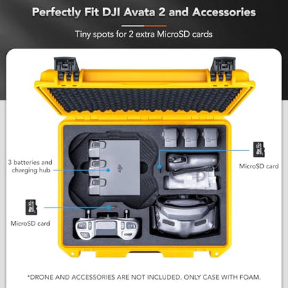Lykus Titan AT200 Hard Case for DJI Avata 2,Goggles 3(NOT N3),FPV/Motion RC - color: Yellow