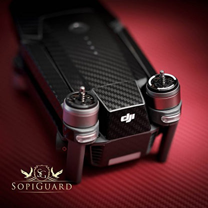 SopiGuard Black Carbon Fiber Precision Edge-to-Edge Coverage Vinyl Skin Controller Battery Wrap for DJI Mavic Pro