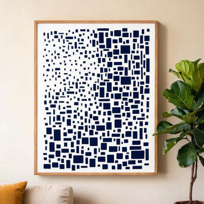 TIAMECH A4 Reusable Abstract Mosaic Square Stencil for Painting - style: Mosaic Square Grid