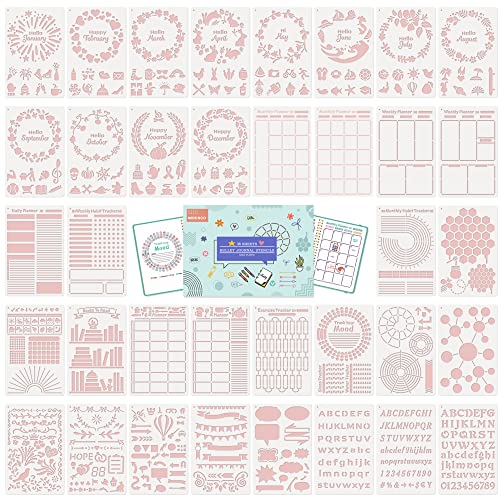 Bullet Journal Stencils (36PCS), Journaling Supplies Accessories Kit, Planner Stencils Calendar Templates