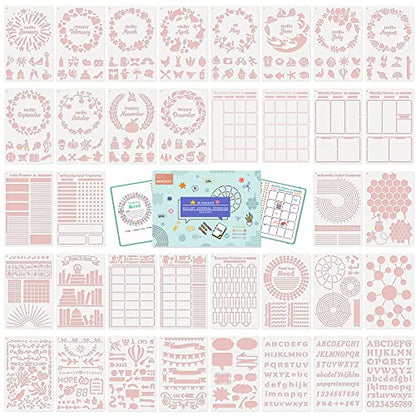 Bullet Journal Stencils (36PCS), Journaling Supplies Accessories Kit, Planner Stencils Calendar Templates