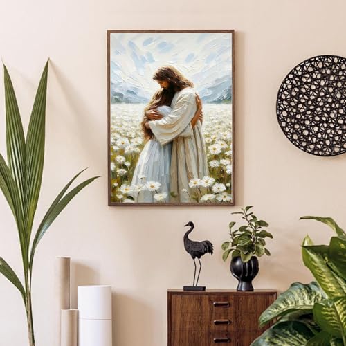Jesus Paint by Numbers Kit for Adults Framed Canvas 12X16 in, Frameworkless - color: YH02116