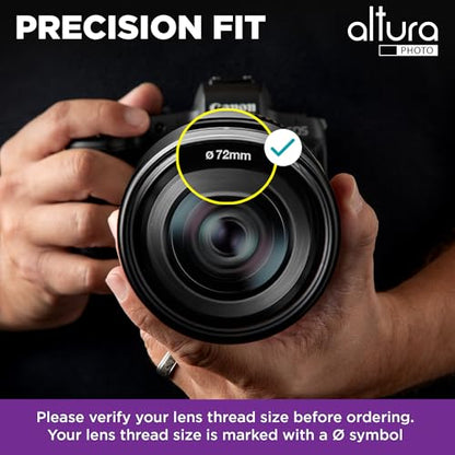 Altura Photo 72mm Camera Lens Filter Kit, UV, Polarizing & ND with Case - size: 72MM