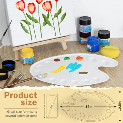 DUGATO 14-Well Oval Paint Palette, 2-Pack Mixing Tray, 14 x 10.5 in - color: Oval