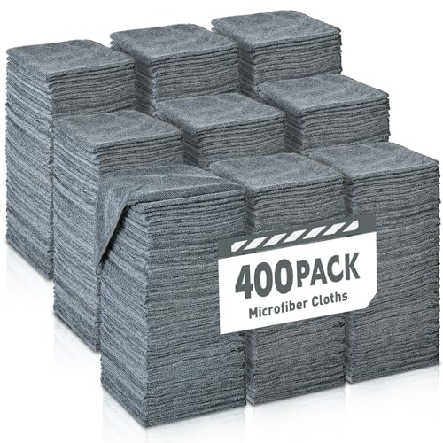 Gray Microfiber Cleaning Cloths Bulk Pack-400 Pack, Microfiber Towels Bulk - color: Grey, size: 400 Pack