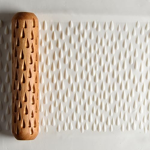 MKM Pottery Tools Wood Big Hand Rollers for Clay (BHR-152 Rain) - color: BHR-152 Rain