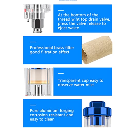 3 Pcs Water Oil Separator Mini In-Line Air Filter,Upgraded Filter