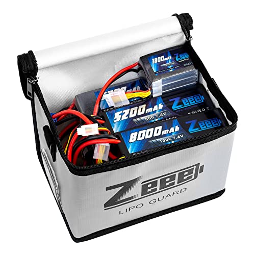 Zeee Fireproof Explosionproof Lipo Bag Battery Storage(8.46 x 6.5 x 5.71in) - color: silver-S