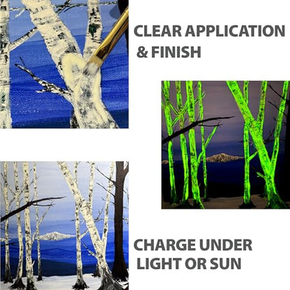 milo Glow in the Dark Acrylic Paint, Clear Phosphorescent Glow, 16oz Bottle - style: Glow in the Dark 16 oz