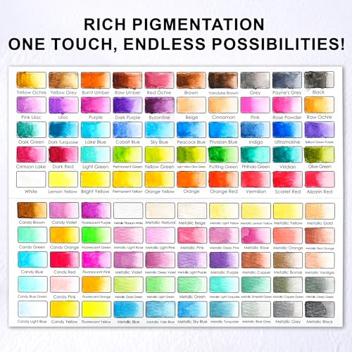 100 Solid Watercolor Paint Kit, Back to School - color: 100 Colors