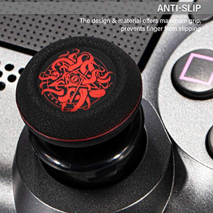 FPS Thumbstick Extender & Printing Rubber Silicone Grip Cover 2 Sets for PS5 & PS4 Controller (Great Old Ones) - color: 16