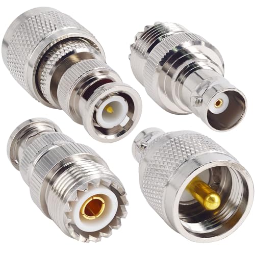 BNC to UHF Adapter Kit,4 Types (PL-259/SO-239) RF Coax BNC to PL259 Adapter - color: 4PCS