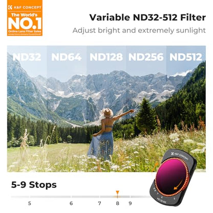 K&F CONCEPT Magnetic VND32-512 Filter Compatible with DJI Osmo Pocket 4/3 - style: ND32-512