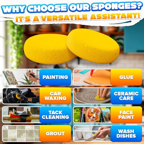 12-Pack Pottery Sponges for Clay, 2.8" Round Synthetic, Reusable - style: 12Pcs