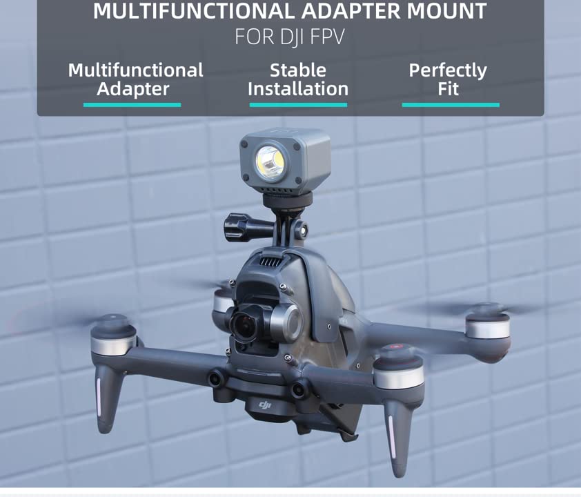 BTG DJI FPV Drone Action Camera Mount Holder for DJI Action 5 4 3 2/Pocket 3 2 /GoPro Series/Fimi Palm 2 / Insta360 X3 Go 3S ONE X2 R/Night Light/Fill Light Sport Camera Mount Extensions