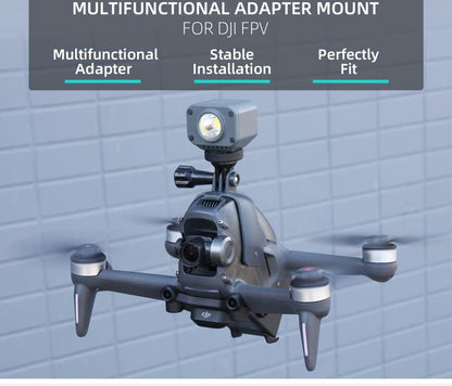 BTG DJI FPV Drone Action Camera Mount Holder for DJI Action 5 4 3 2/Pocket 3 2 /GoPro Series/Fimi Palm 2 / Insta360 X3 Go 3S ONE X2 R/Night Light/Fill Light Sport Camera Mount Extensions