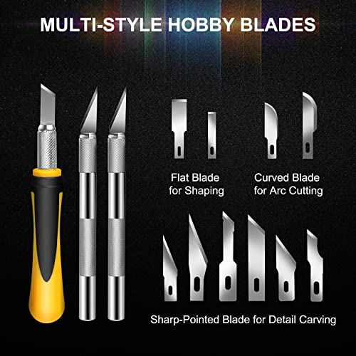 DIYSELF 16-Piece Craft Knife Kit, Exacto Knife Set with 20PCS Exacto Knife Blades 11