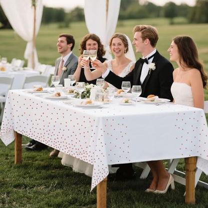 12 Pack Rose Gold Plastic Tablecloths, Waterproof Disposable Table Covers - color: Rose-gold, size: 54" x 108" (12 Pack)