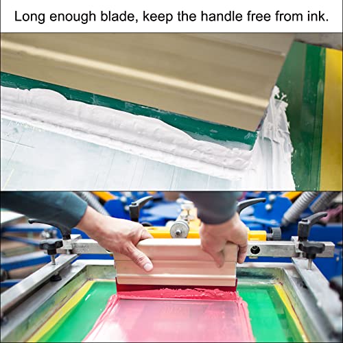 HARFINGTON Screen Printing Squeegee 4 Inch 65 Durometer Rubber Blade Wooden Handle Ink Scraper for Screen Printing Fabric Printmaking - size: 4 Inch
